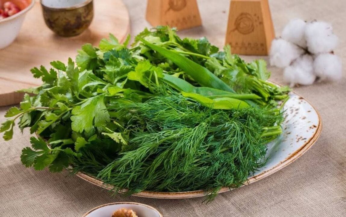 dill និង parsley ដើម្បីបង្កើនប្រសិទ្ធភាព